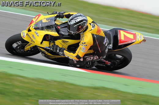 2009-05-09 Monza 3098 Superstock 600 - Free Practice - Baptiste Guittet - Honda CBR600RR